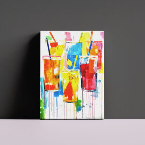 raxxa Canva: Chromatic Libations Abstractly Painted Vibrant Cocktails.