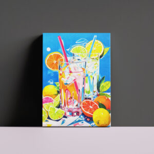 raxxa Canva: Abstract Mixes A Symphony of Colors in Cocktail Art.