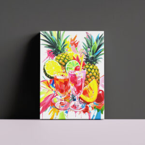 raxxa Canva: Colorful Abstract Mixology Vividly Painted Cocktail Creations.