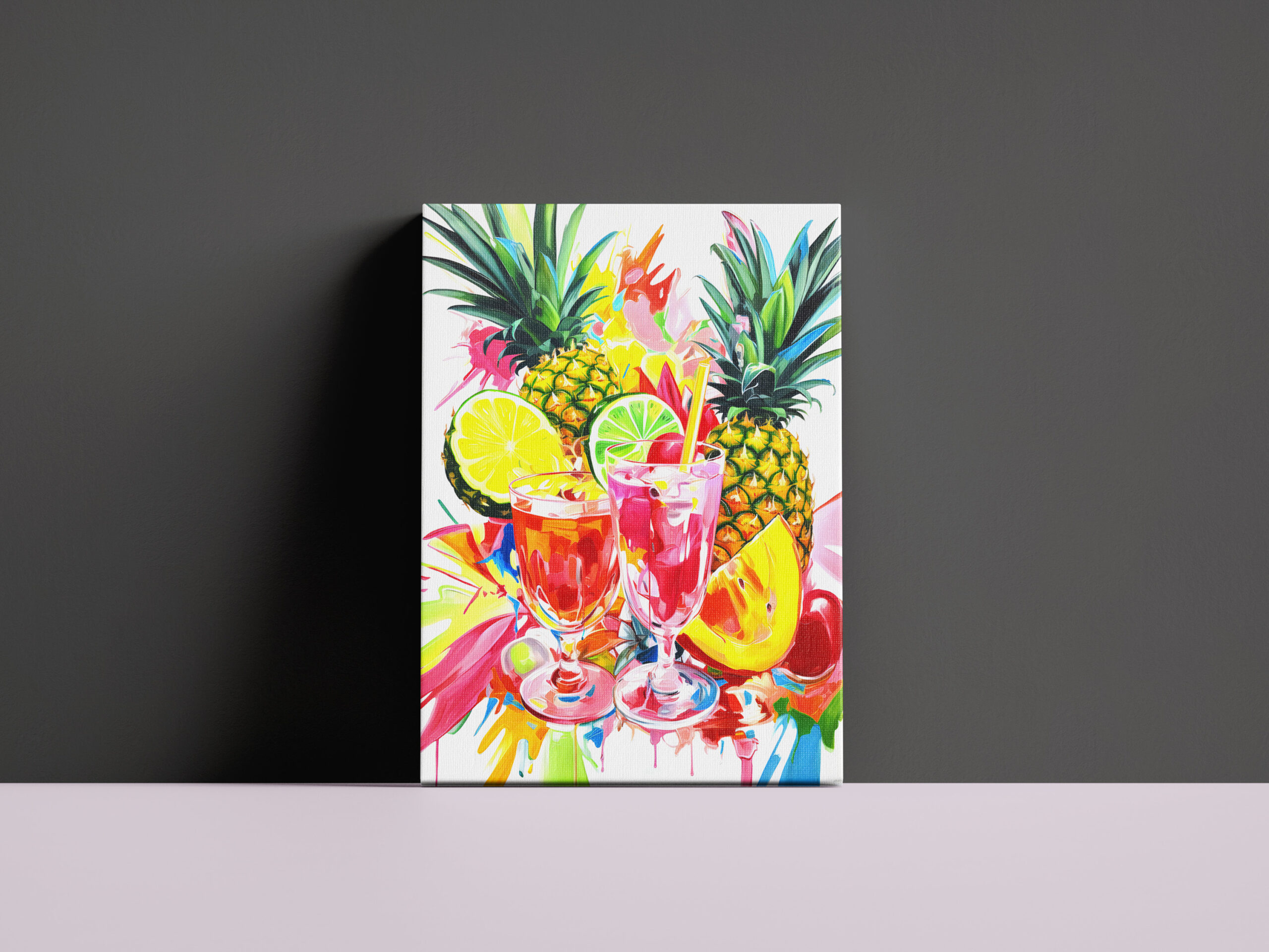 raxxa Canva: Colorful Abstract Mixology Vividly Painted Cocktail Creations.