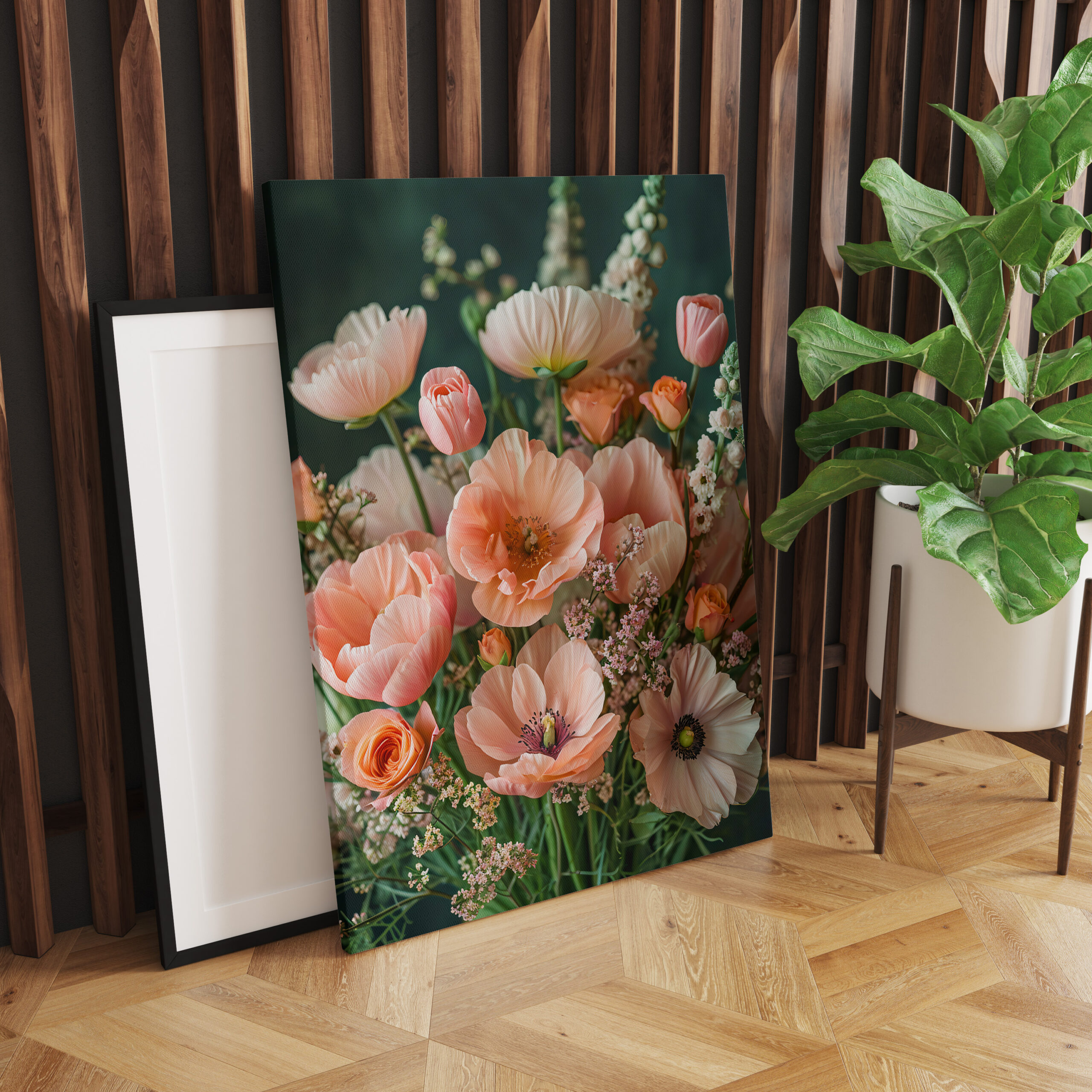 raxxa Canva: Peach and Orange Poppy Bouquet Still Life – Bild 2