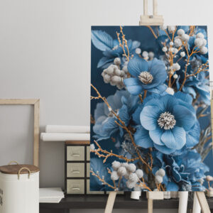 raxxa Canva: Blue Fantasy Floral Still Life