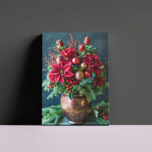 raxxa Canva: Festive Holiday Floral Arrangement Still Life