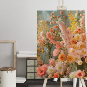raxxa Canva: Warm Toned Summer Bouquet Still Life