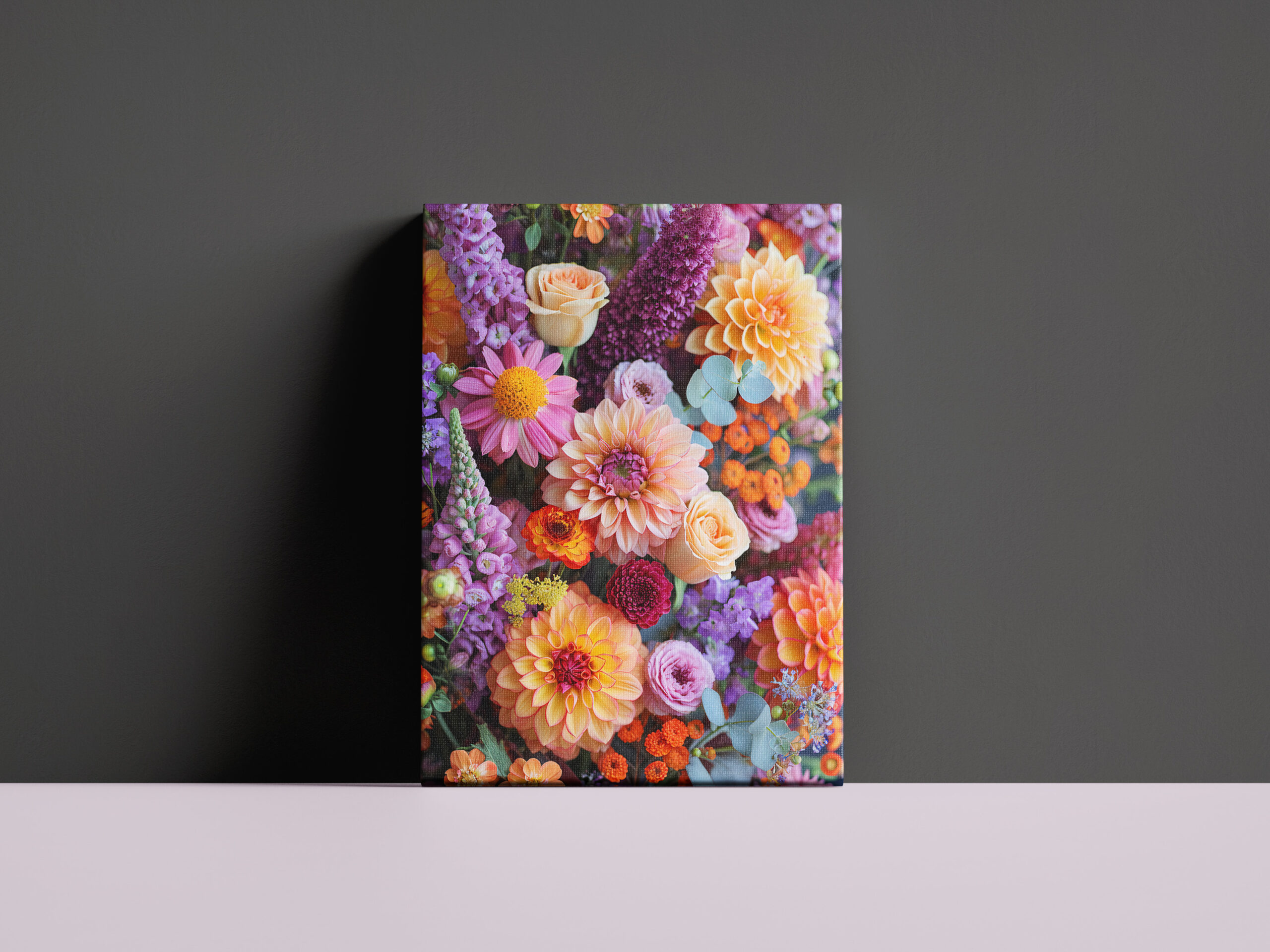 raxxa Canva: Vibrant Mixed Flower Bouquet Still Life