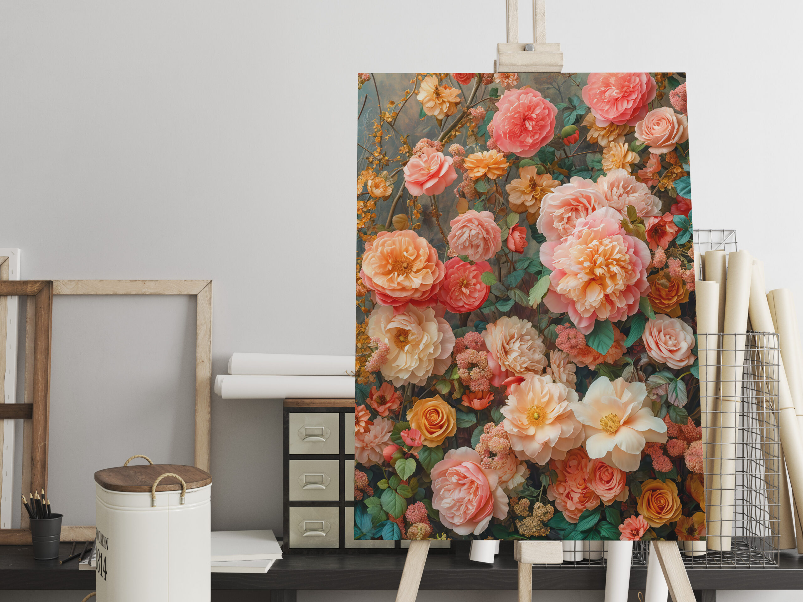 raxxa Canva: Peach and Cream Rose Bouquet Still Life – Bild 2