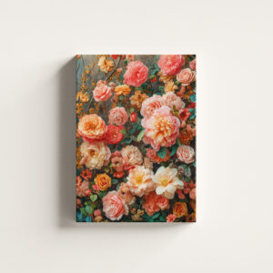 raxxa Canva: Peach and Cream Rose Bouquet Still Life