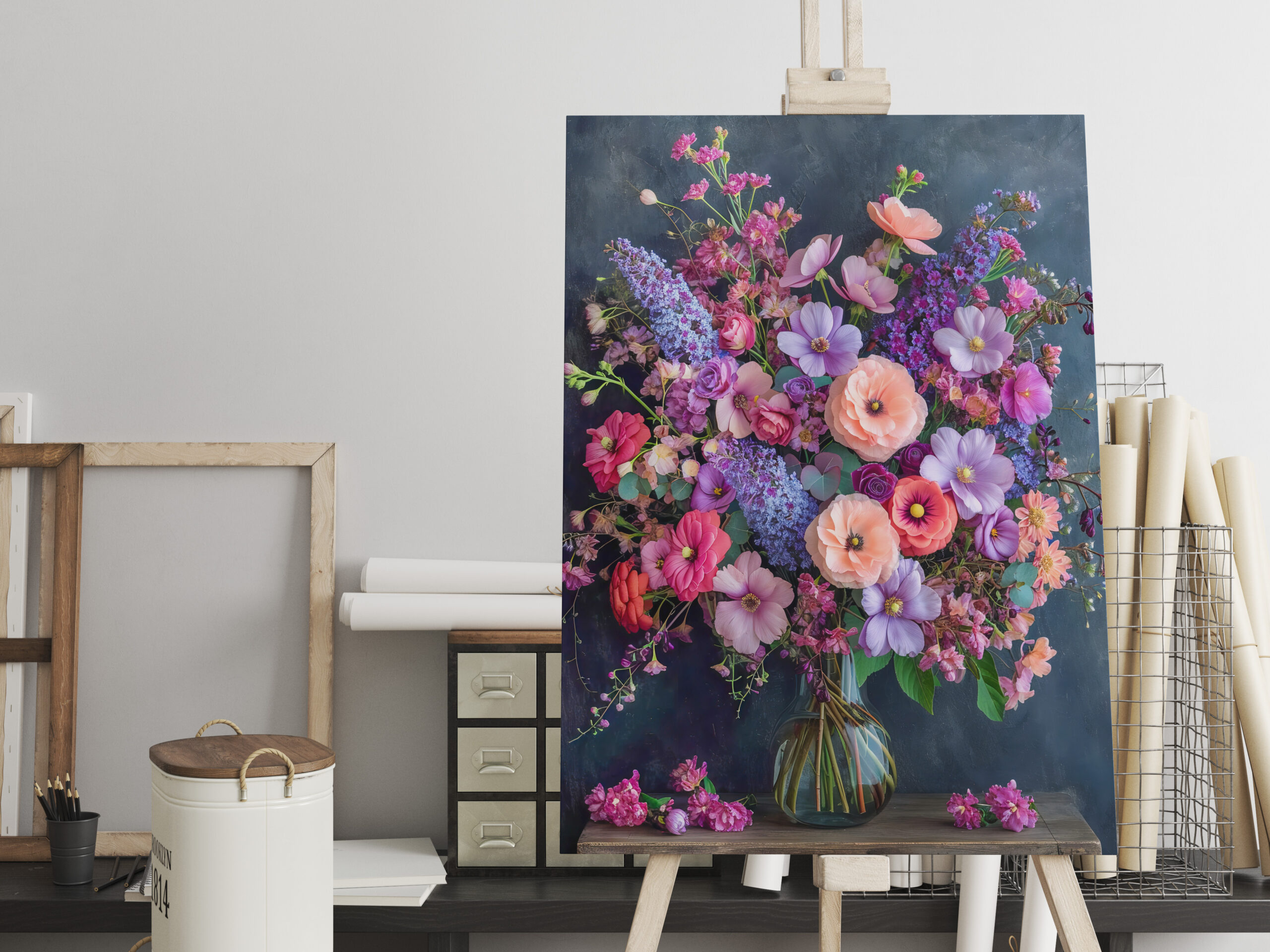 raxxa Canva: Colorful Mixed Flower Bouquet Still Life – Bild 2