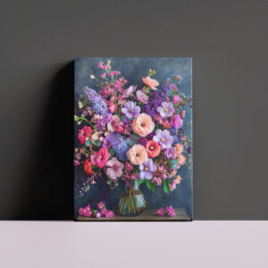 raxxa Canva: Colorful Mixed Flower Bouquet Still Life