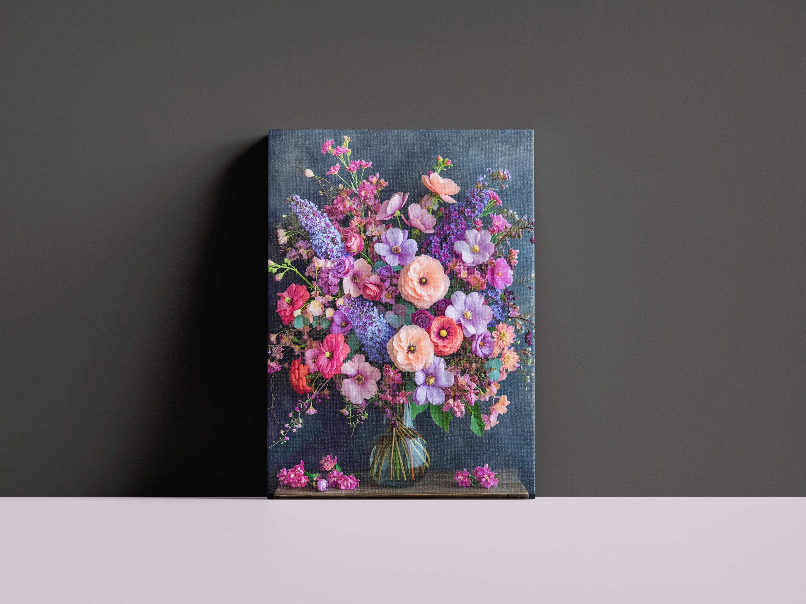 raxxa Canva: Colorful Mixed Flower Bouquet Still Life