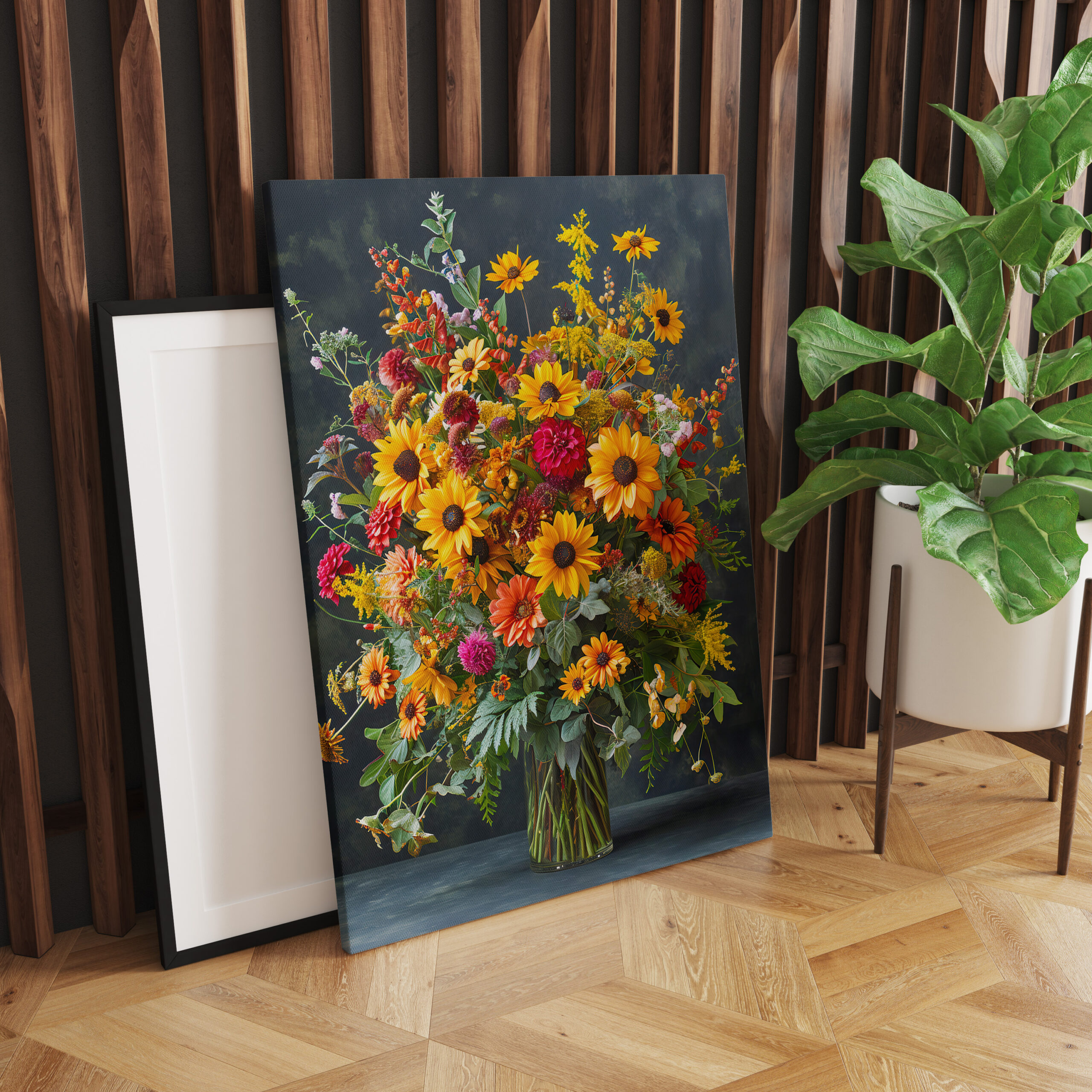 raxxa Canva: Summer Still Life with Sunflowers and Zinnias - immagine 2