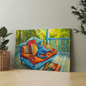 raxxa Canva: Cat is Grooming on Swing