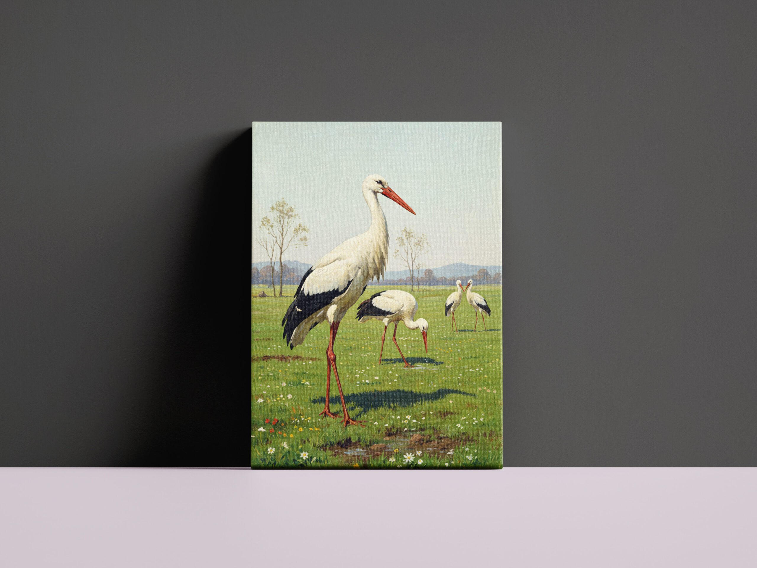 raxxa Canva: Weißstörche auf der Wiese - immagine 3