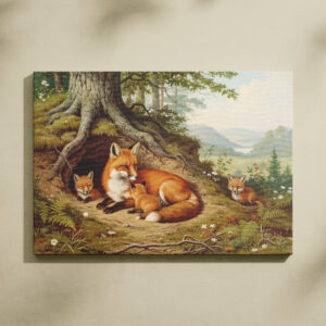 raxxa Canva: Fuchs mit Jungtieren