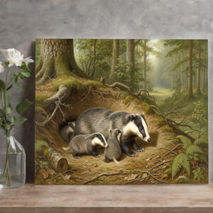 raxxa Canva: Dachs mit Jungtier
