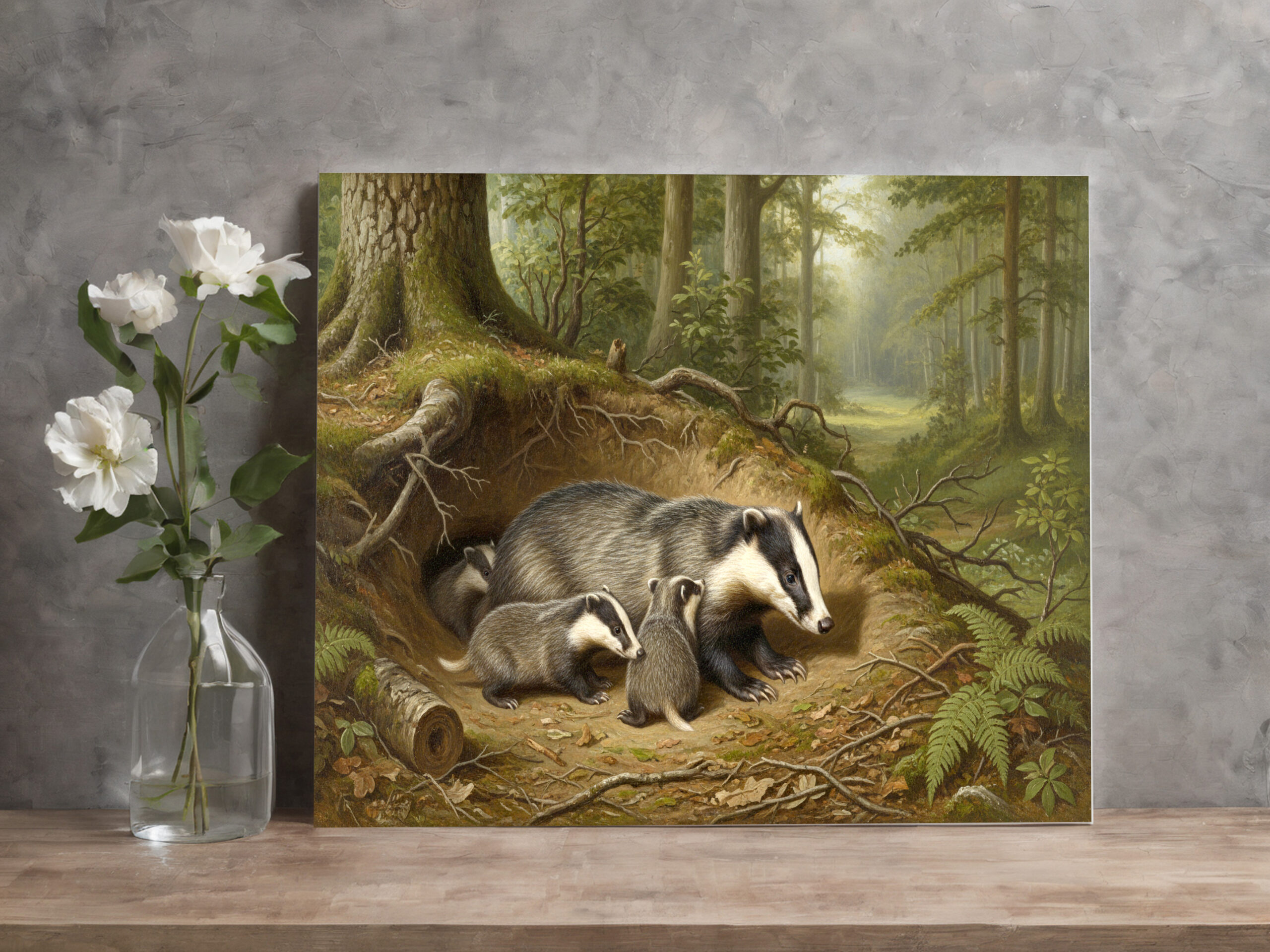 raxxa Canva: Dachs mit Jungtier