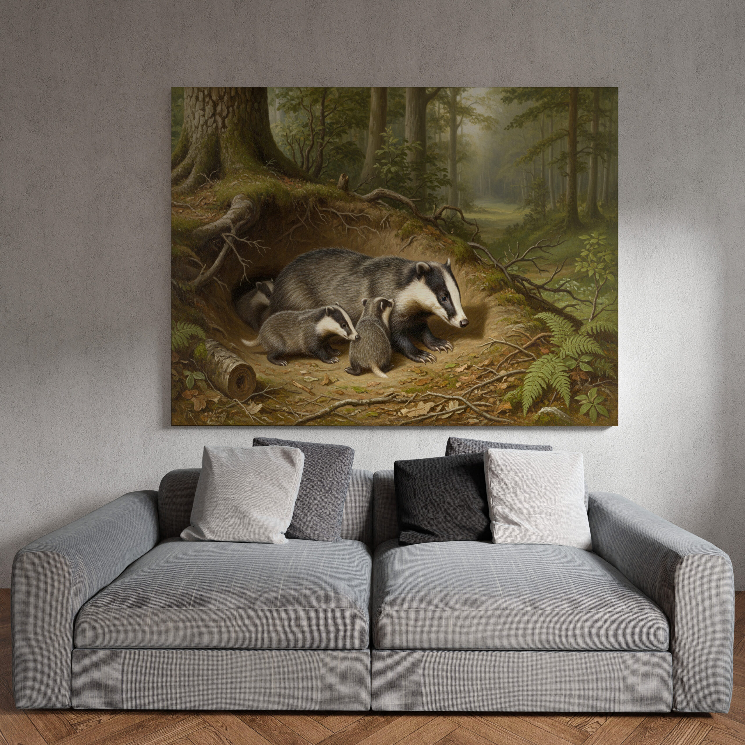raxxa Canva: Dachs mit Jungtier - immagine 3