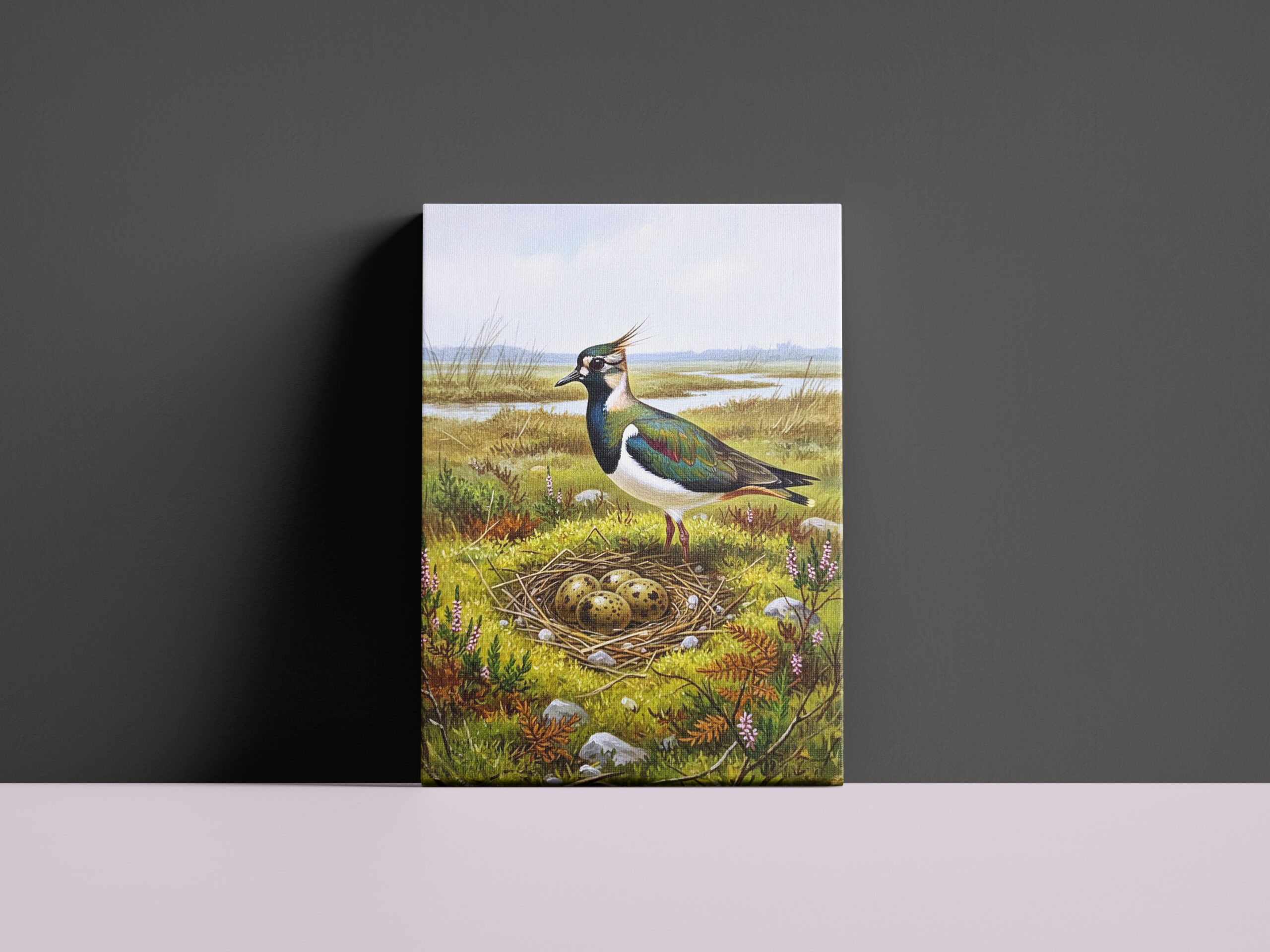 raxxa Canva: Kiebitz mit Nest - europäischer Vogel - immagine 2