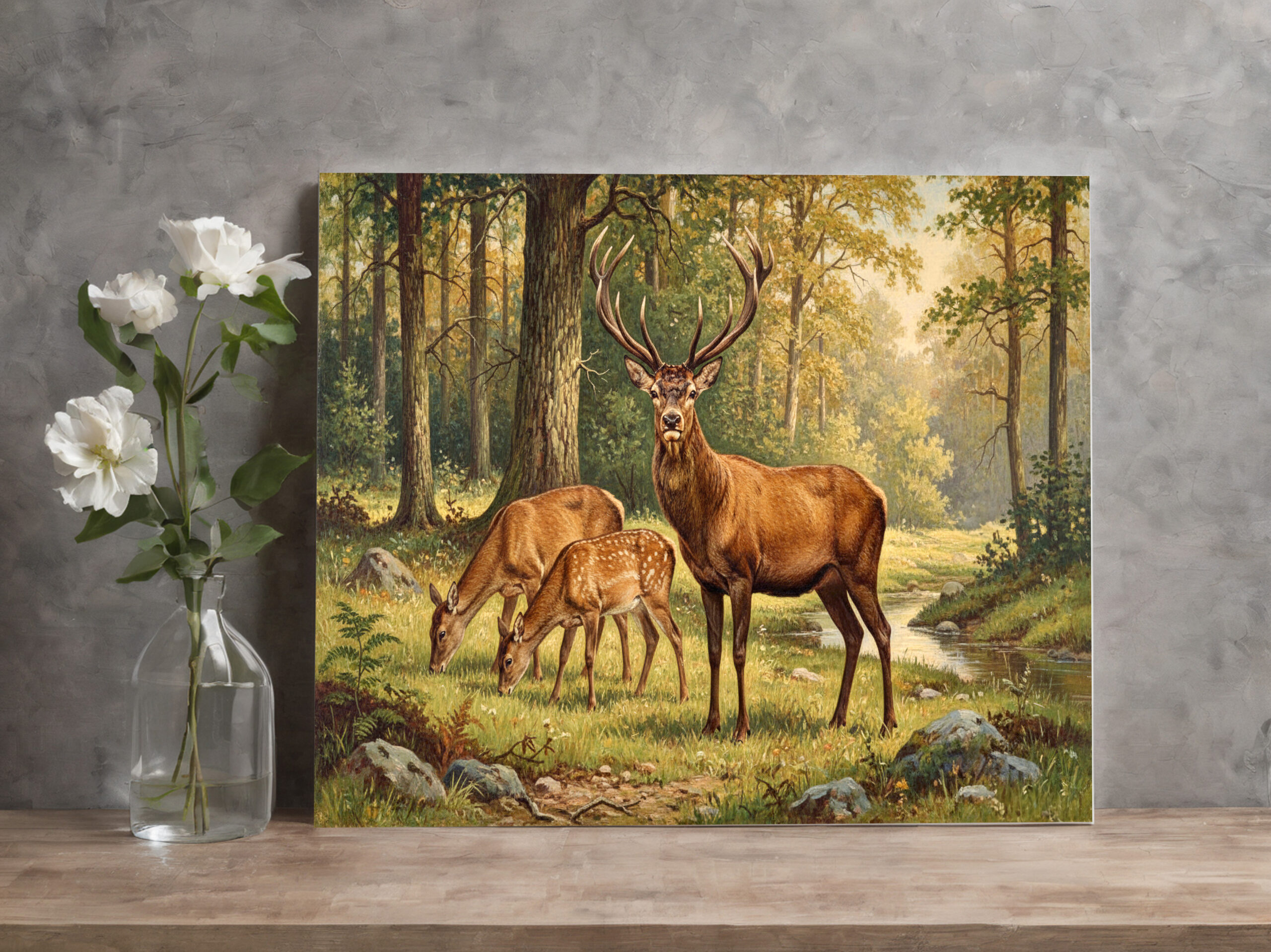 raxxa Canva: Rothirsch mit Familie - immagine 3