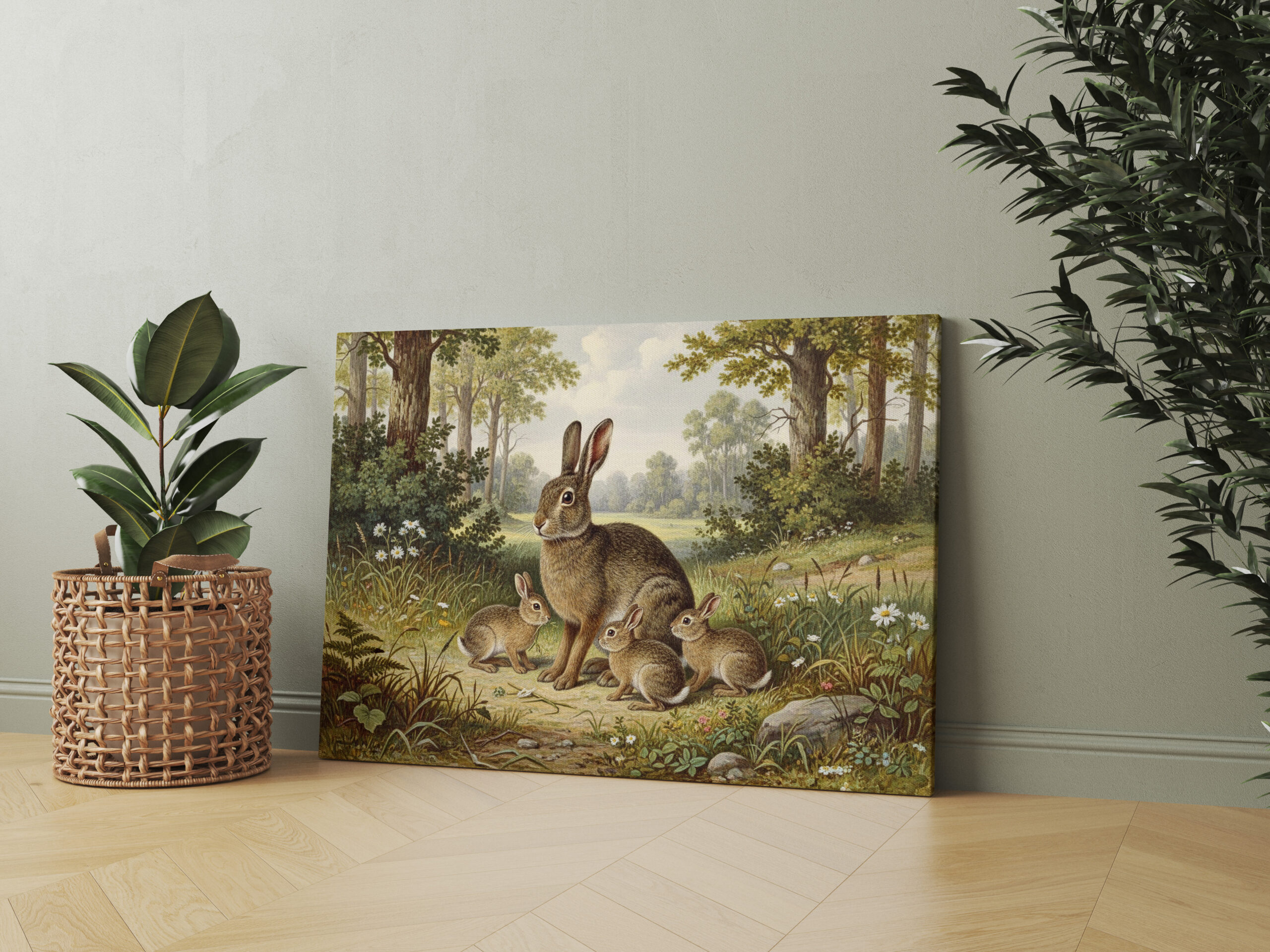 raxxa Canva: Wildkaninchen mit Jungtieren - immagine 3