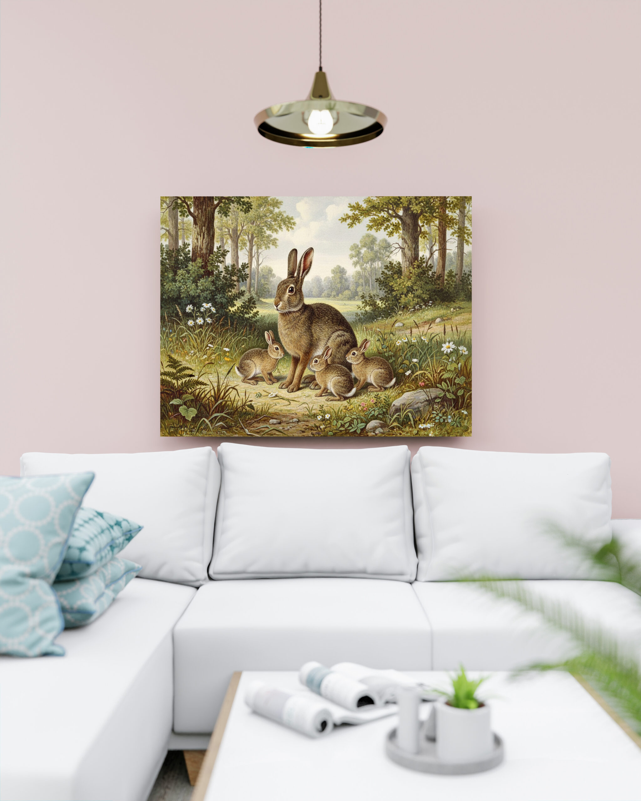 raxxa Canva: Wildkaninchen mit Jungtieren - immagine 2
