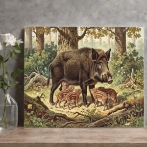 raxxa Canva: Wildschwein mit Jungtier