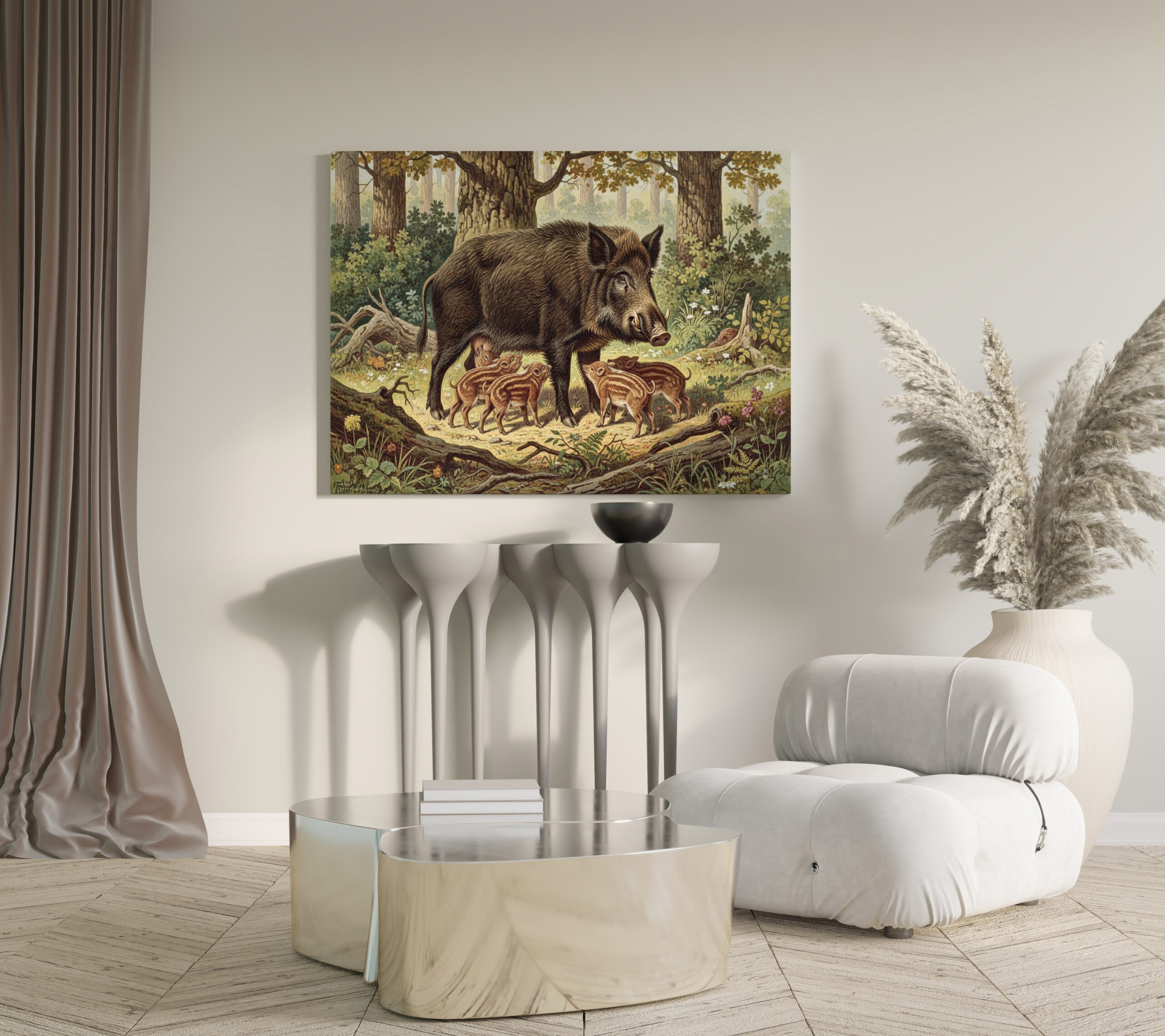 raxxa Canva: Wildschwein mit Jungtier - immagine 3
