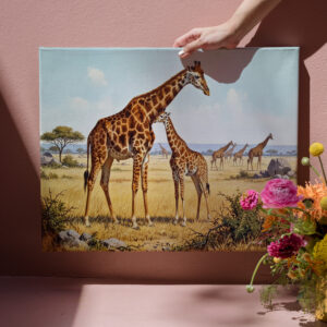 raxxa Canva: Giraffen in Afrika mit Jungtier