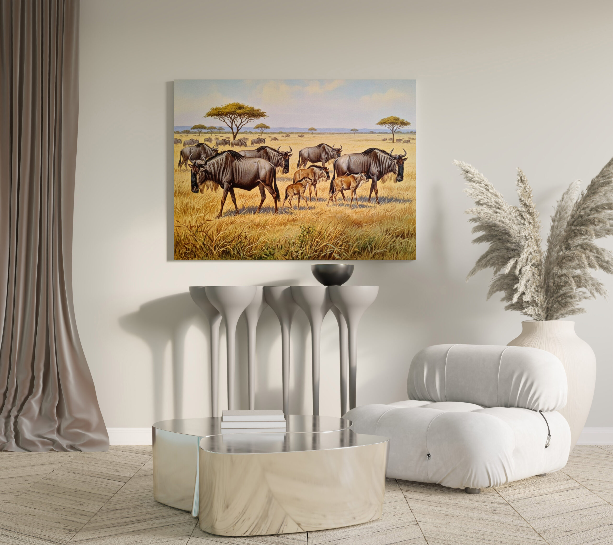 raxxa Canva: Eine Herde Gnus in Afrika mit Jungtieren – Image 2