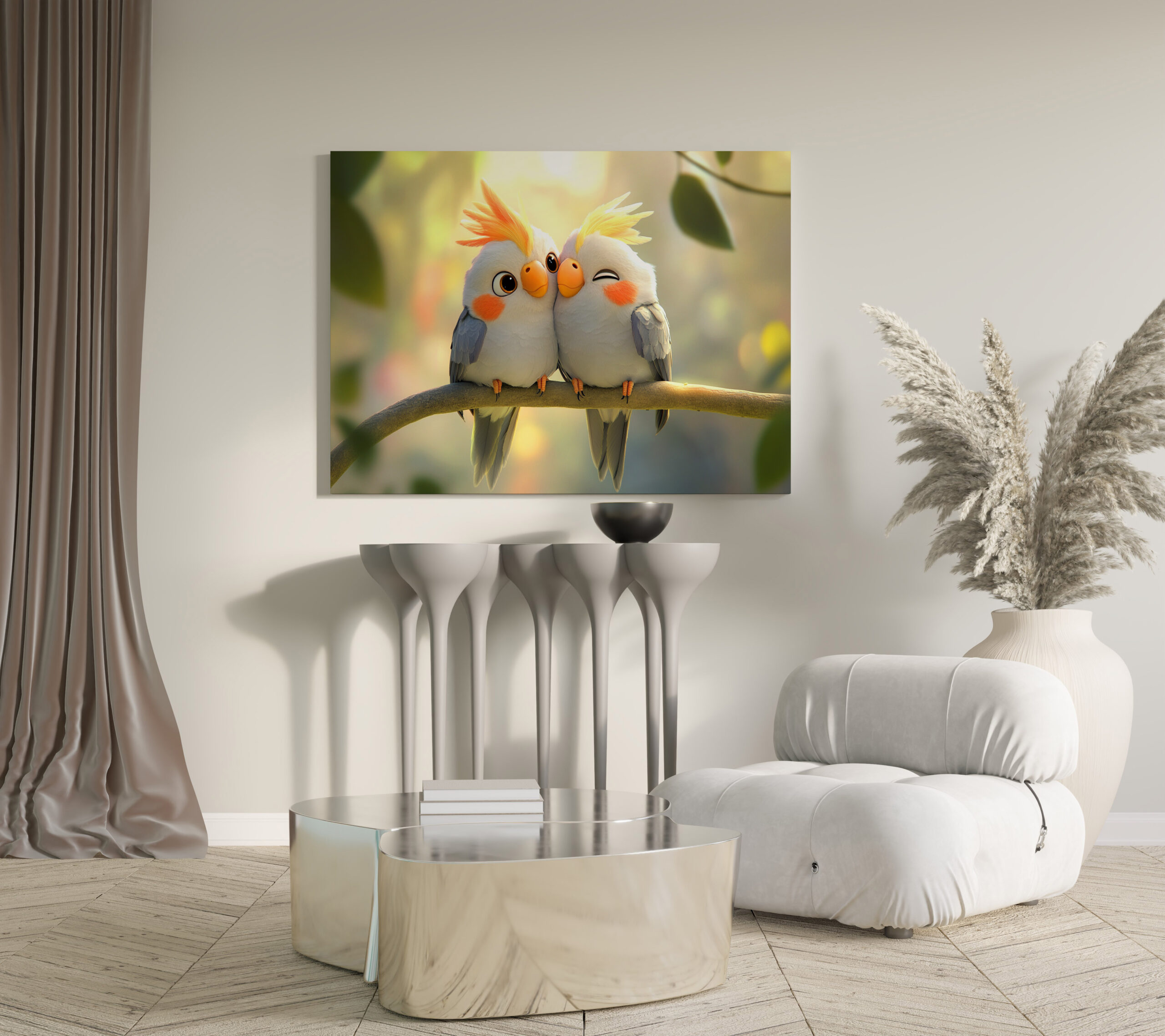 raxxa Canva: Niedliche Nymphensittiche kuscheln – Bild 3