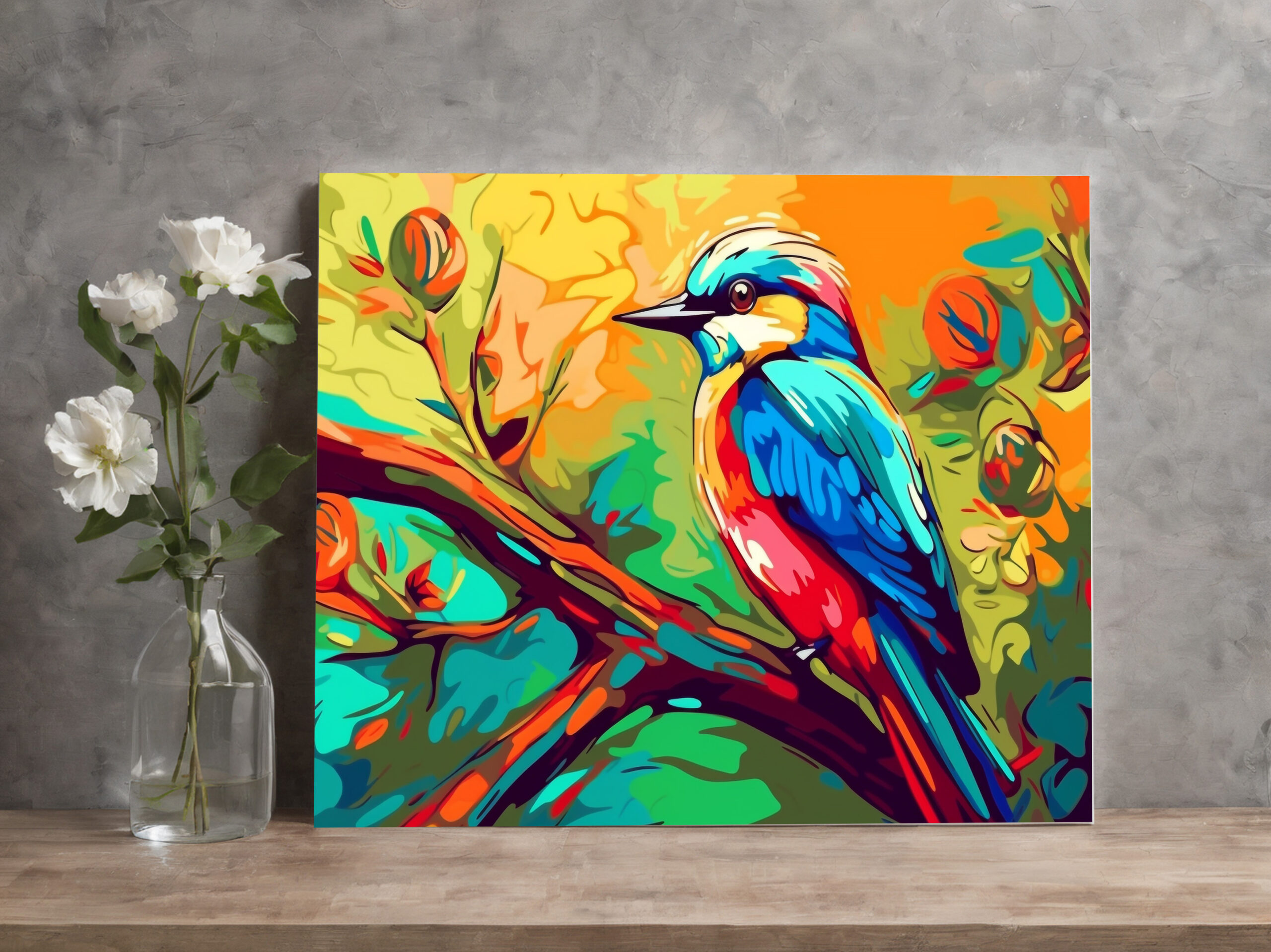 raxxa Canva: Farbenfroher Singvogel auf einem Ast - Image 3