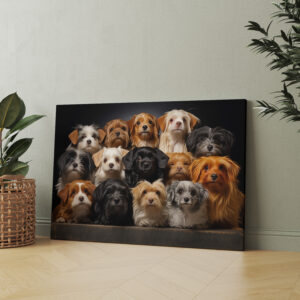 raxxa Canva: Gruppenbild mit neugierigen Hunden