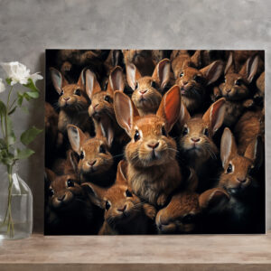 raxxa Canva: Gruppenbild mit neugierigen Kaninchen