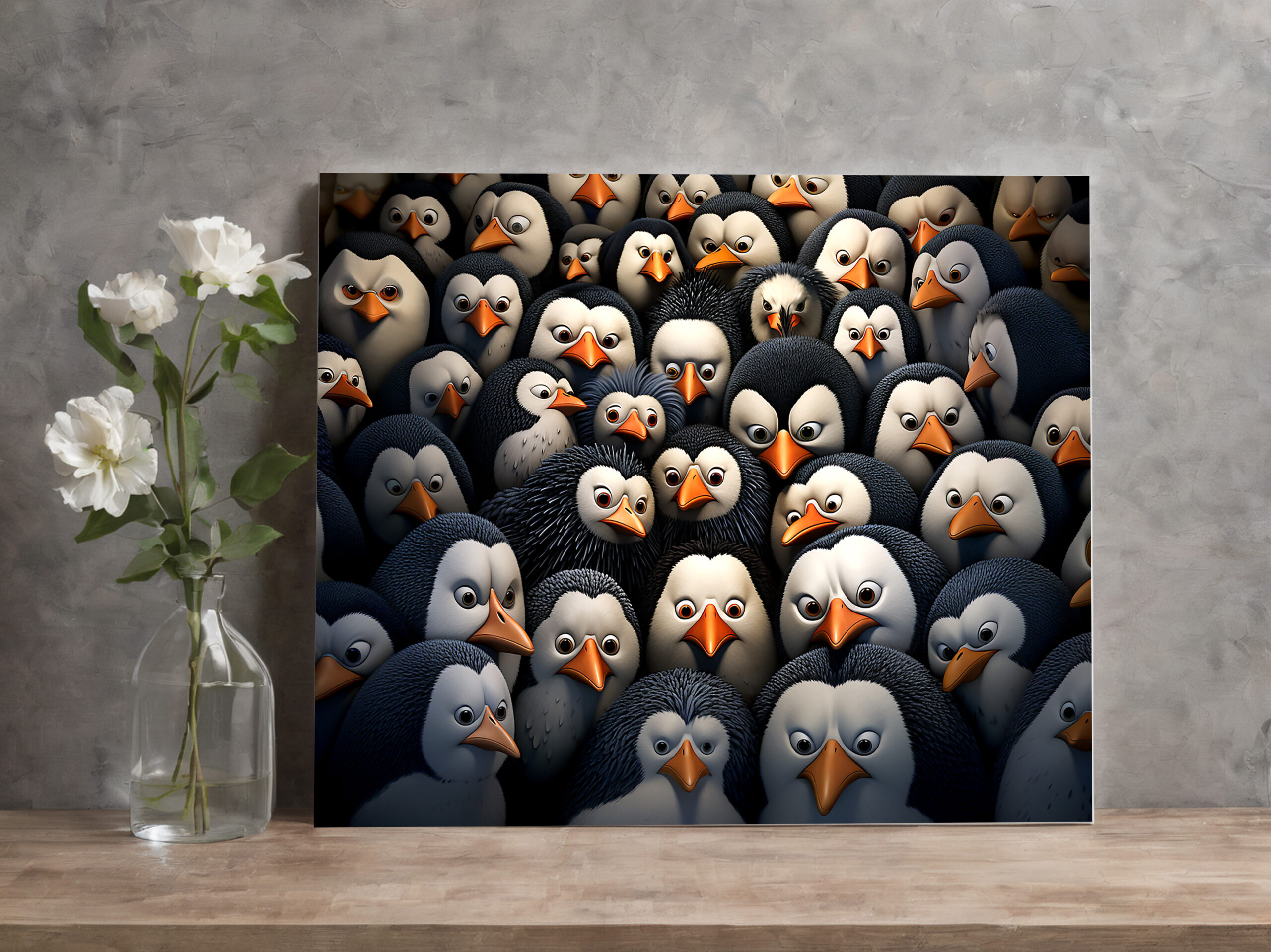 raxxa Canva: Gruppenbild mit beobachtenden Pinguinen – Bild 2