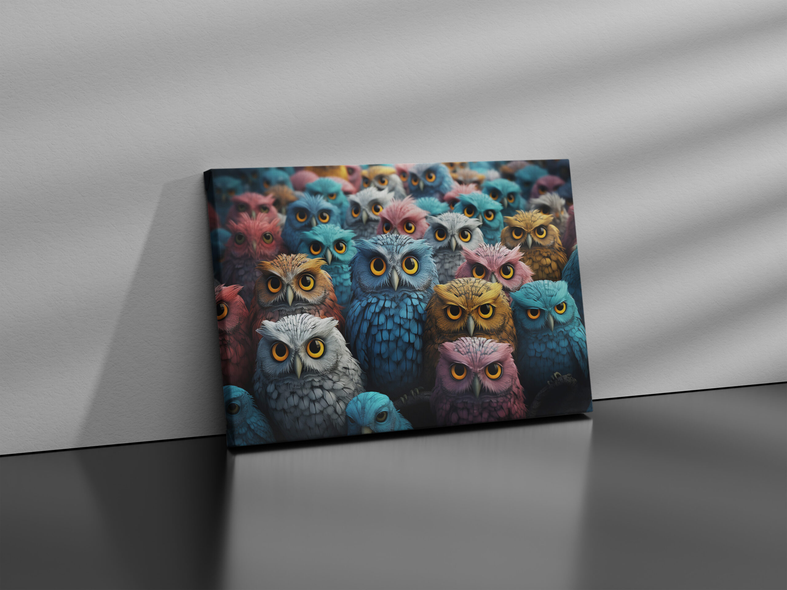 raxxa Canva: Gruppenbild mit farbenfrohen Eulen – Bild 3