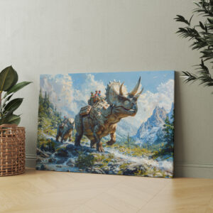 raxxa Canva: Dinosaurier Triceratops als Familienauto