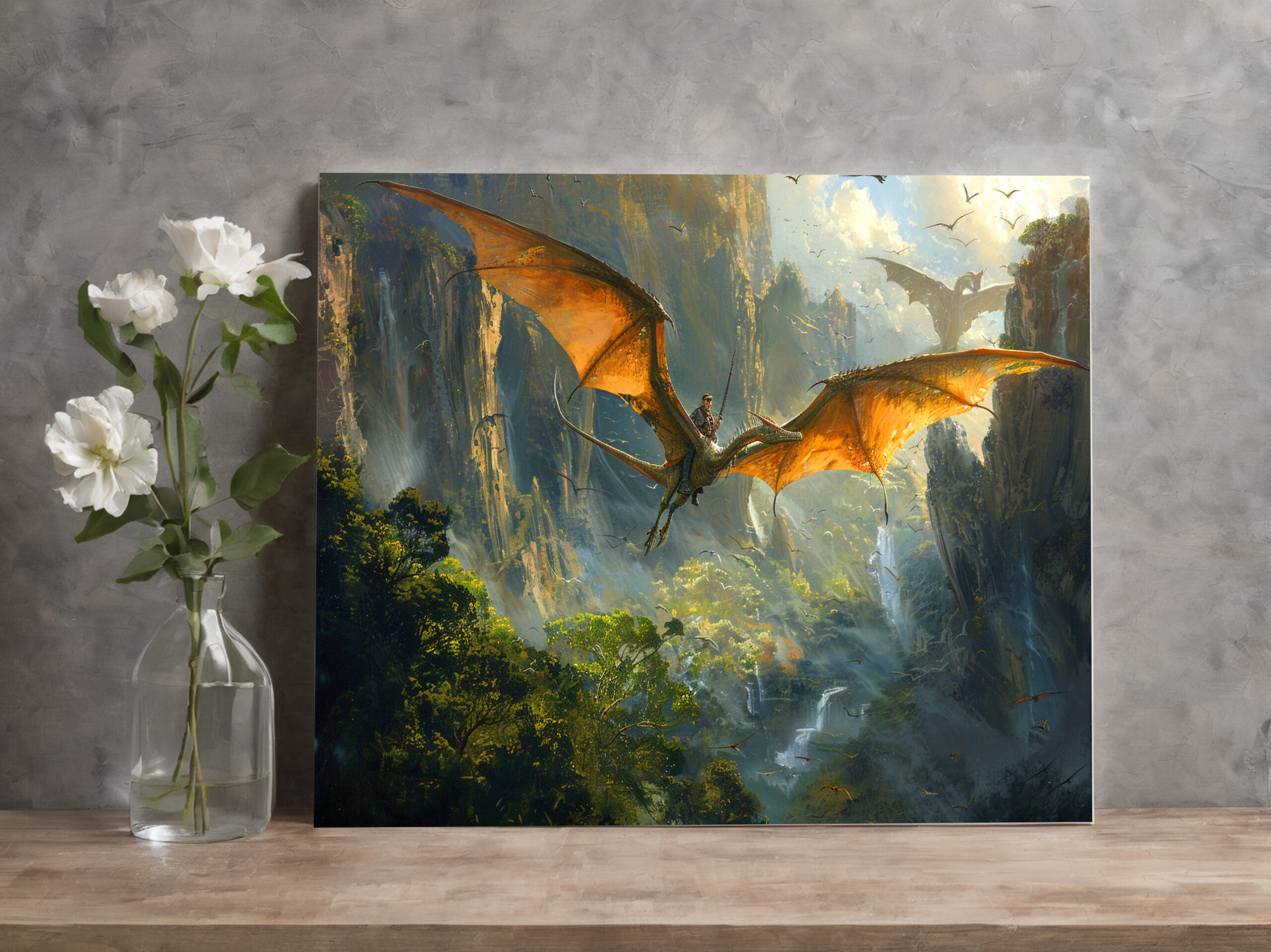 raxxa Canva: Auf dem Dinosaurier Pteranodon unterwegs im Flug – Bild 3