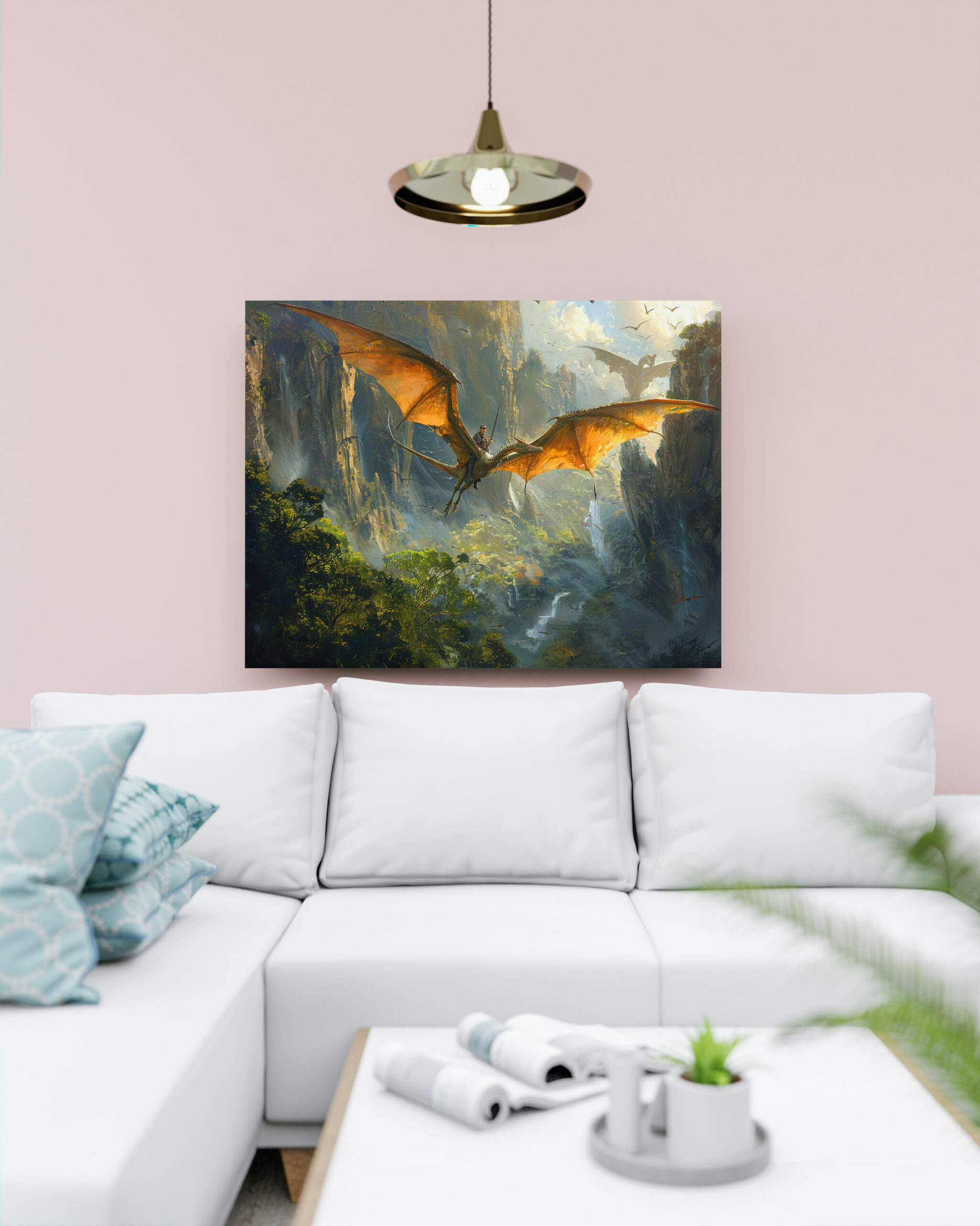 raxxa Canva: Auf dem Dinosaurier Pteranodon unterwegs im Flug – Bild 2