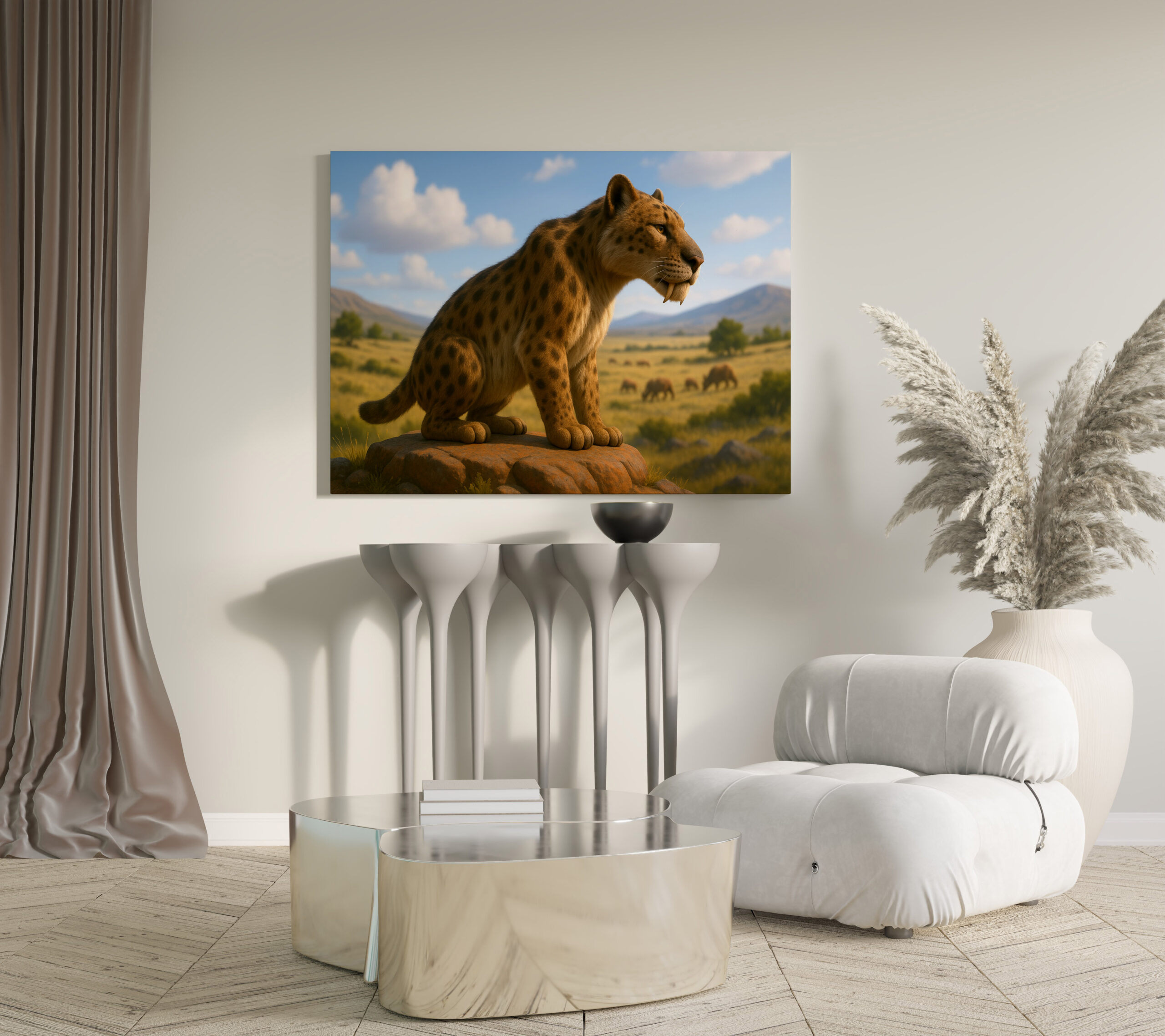 raxxa Canva: Ausgestorben in der Eiszeit - Säbelzahnkatze Homotherium serum