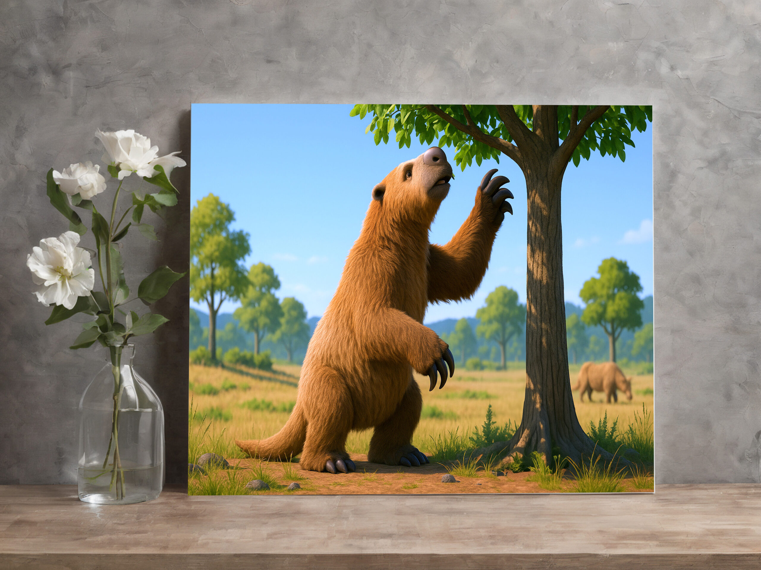 raxxa Canva: Ausgestorben in der Eiszeit - Riesenfaultier Megatherium americanum - immagine 3