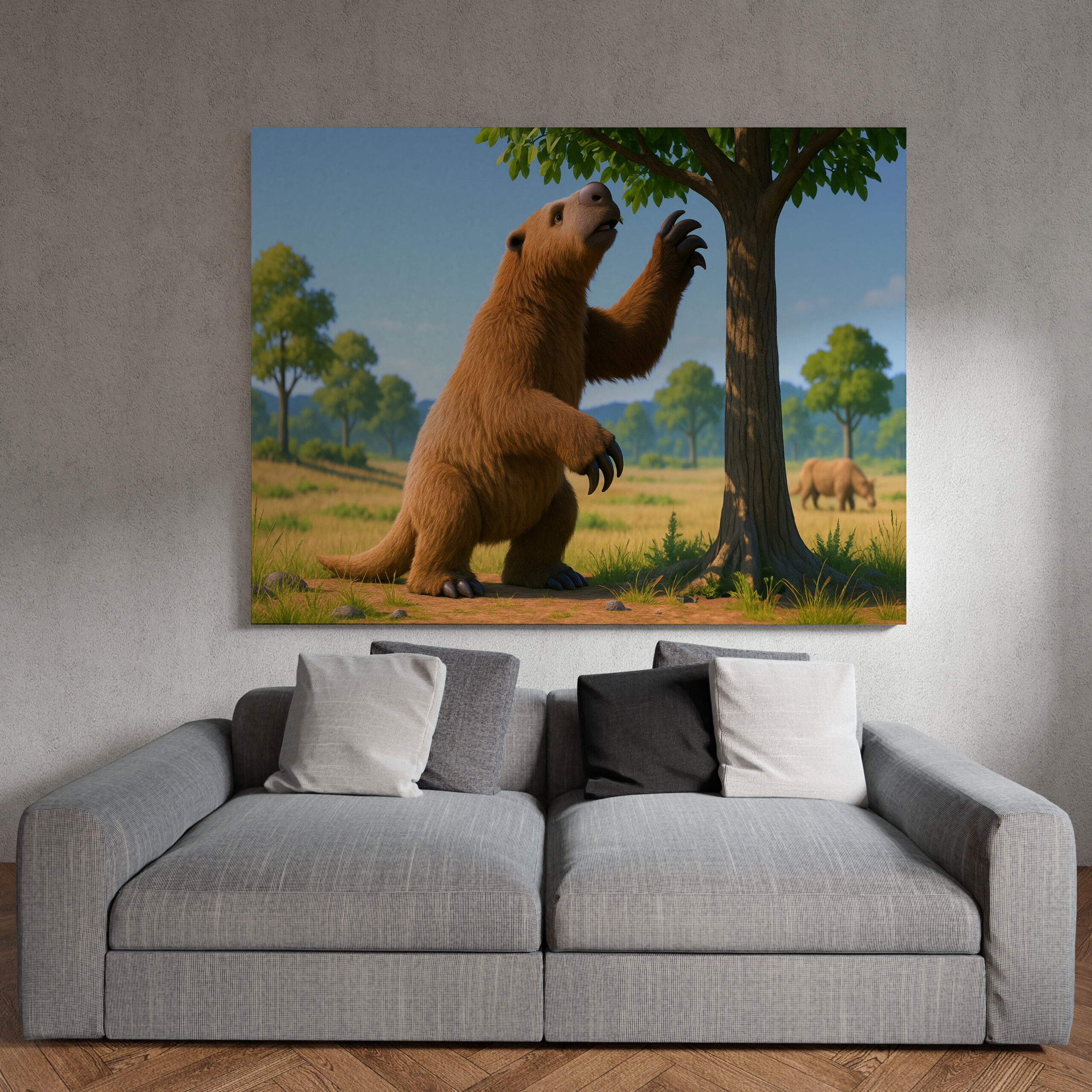 raxxa Canva: Ausgestorben in der Eiszeit - Riesenfaultier Megatherium americanum - immagine 2