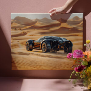 raxxa Canva: Futuristisches Fahrzeug in der Wüste