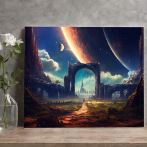 raxxa Canva: Bizarre Architektur auf einem fremden Planeten