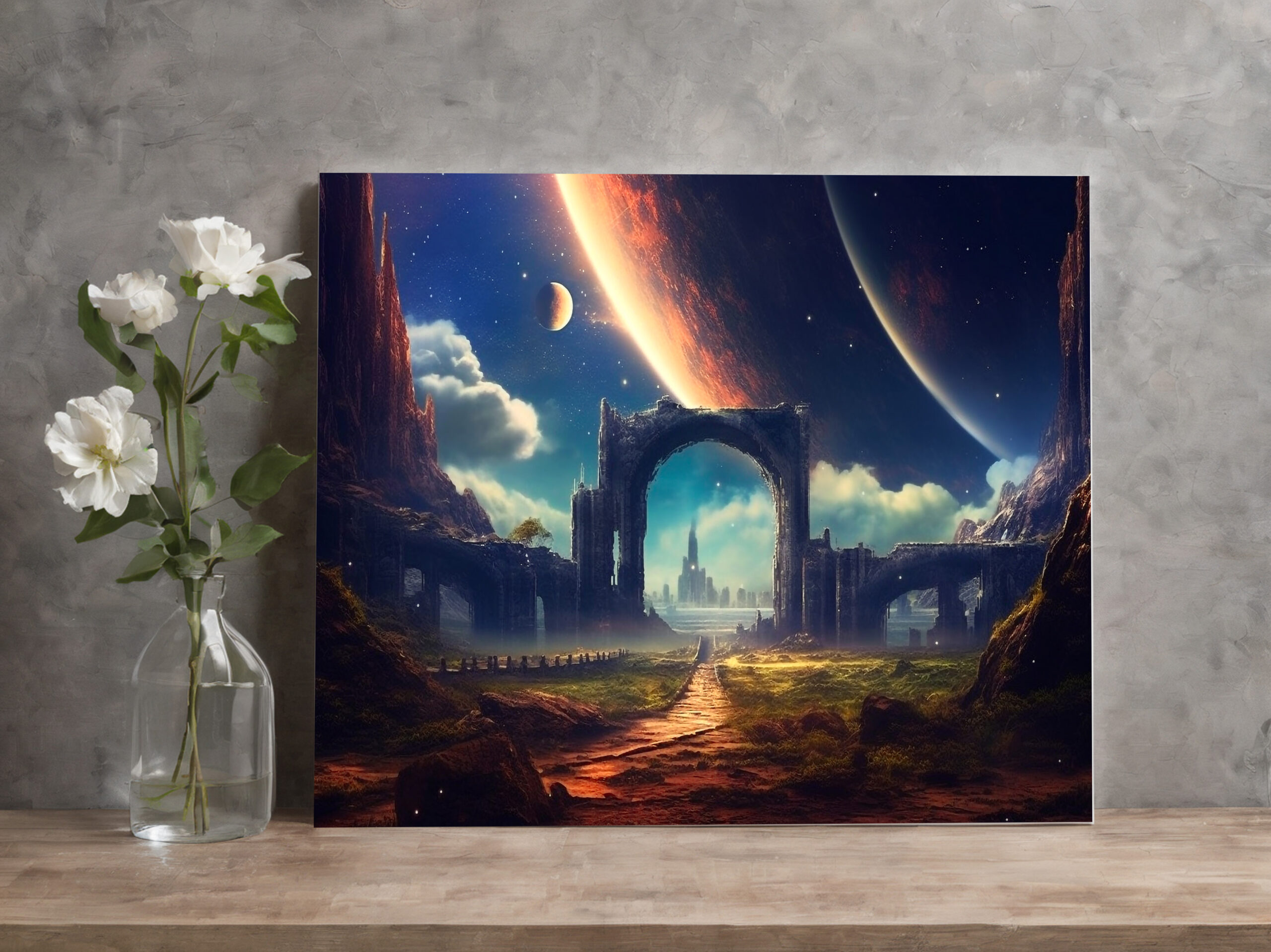 raxxa Canva: Bizarre Architektur auf einem fremden Planeten