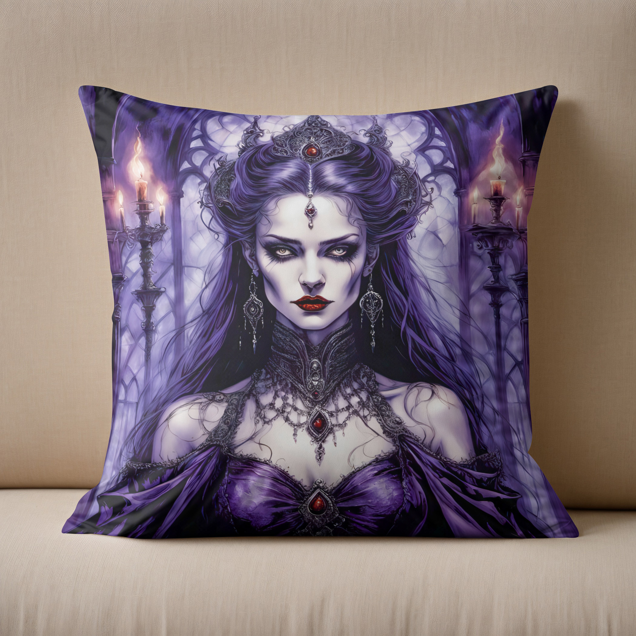 Kissen: Vampire Queen in Gothic Castle
