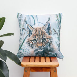 Kissen: Little Lynx in Snowy Forest