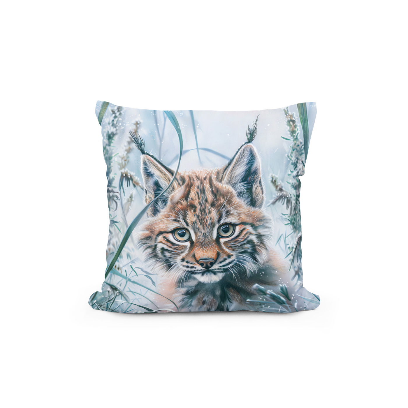 Kissen: Little Lynx in Snowy Forest - Imagen 2