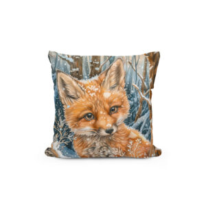 Kissen: Little Fox in Snowy Forest
