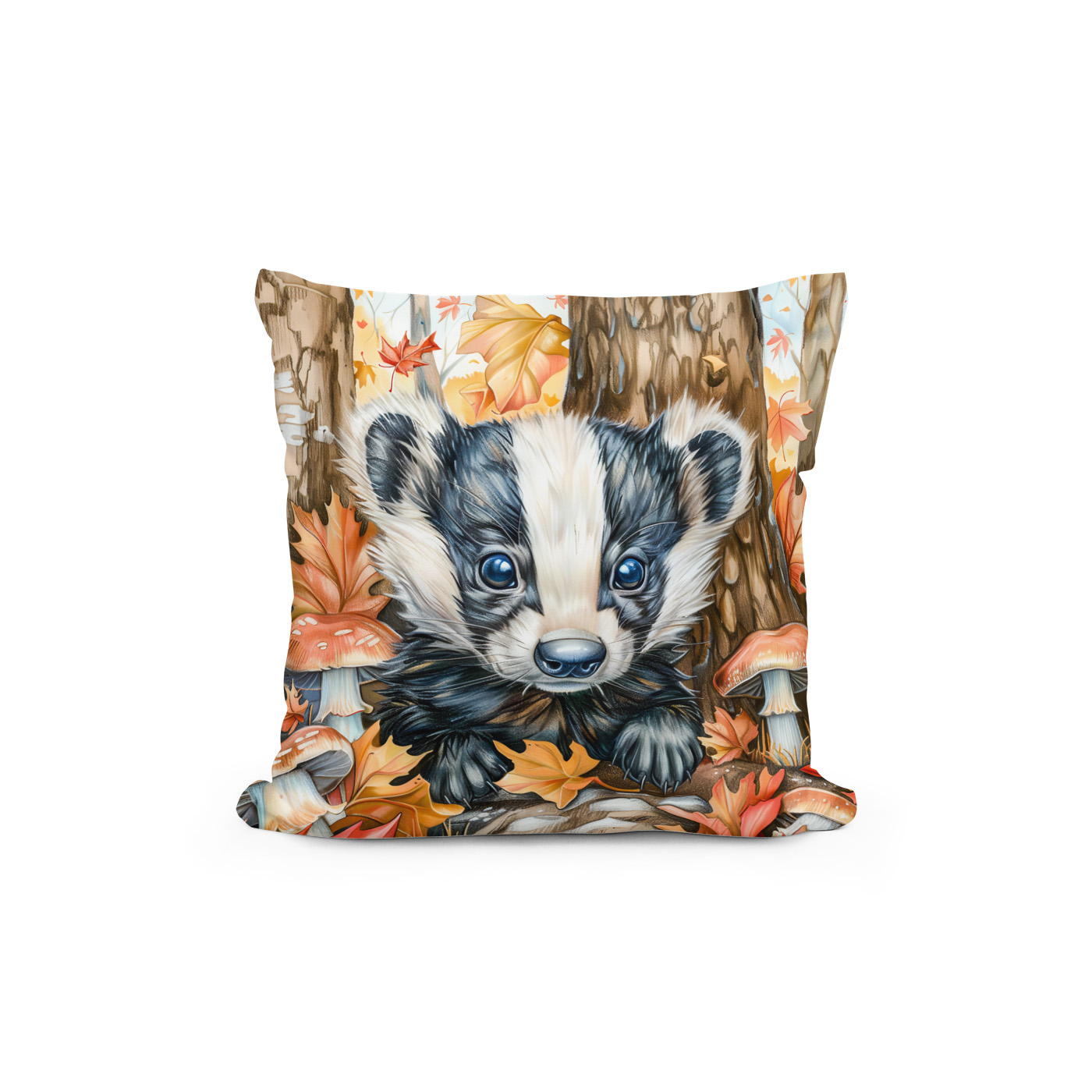 Kissen: Little Badger in Autumn Leaves – Bild 2