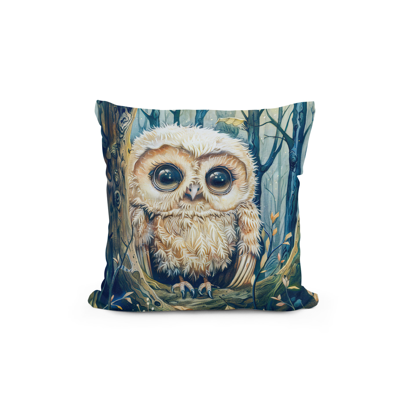Kissen: Little Owl on Branch at Half Moon - immagine 2